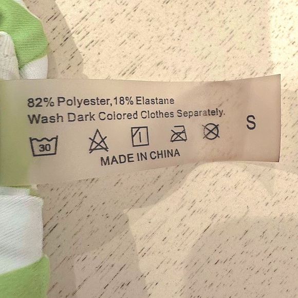 Aurelle high waisted green and white checkered bikini full set in size small - Picture 5 of 8